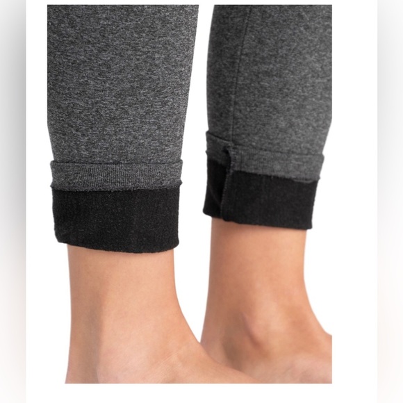 MUK LUKS red buffalo plaid soft fleece lined RIBBED TEXTURE leggings sz 1X/2X - Picture 14 of 15